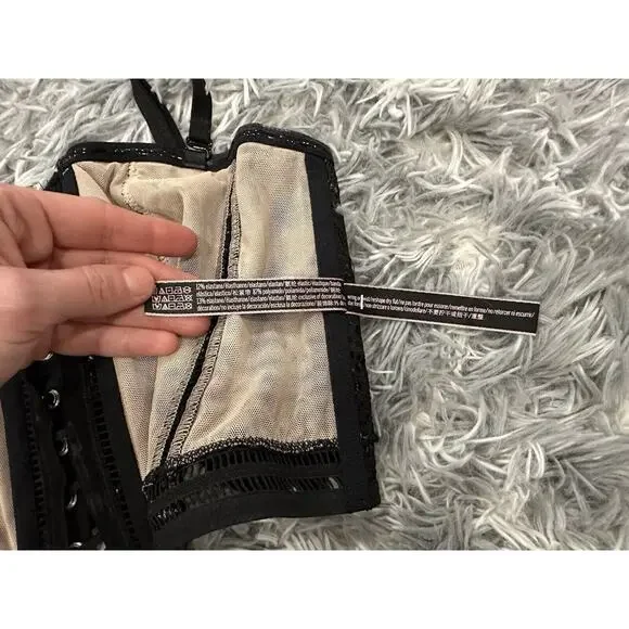 Victoria's Secret Black and Tan Lace Corset Medium M - Picture 8 of 9